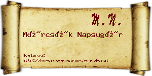 Márcsák Napsugár névjegykártya